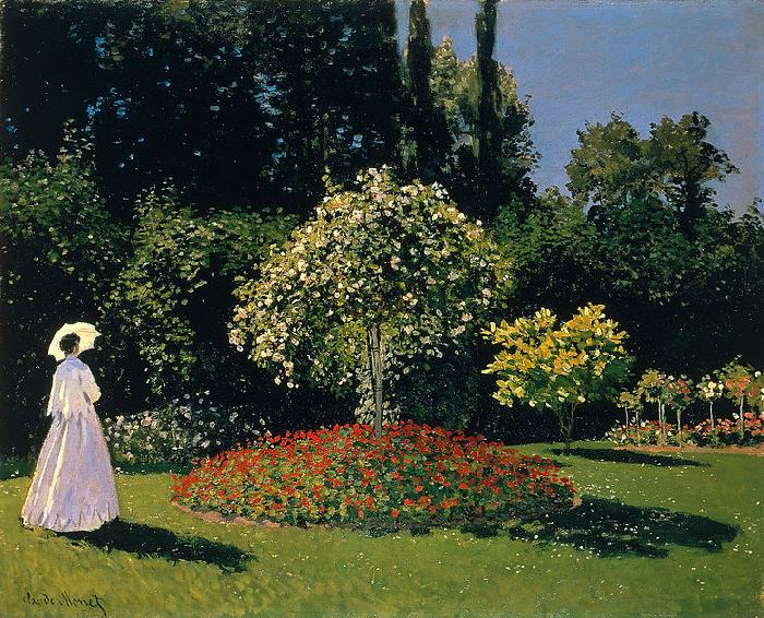 Claude Monet Jeanne-Marguerite Lecadre in the Garden Sainte-Adresse oil painting image